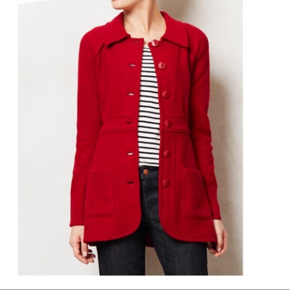 Anthropologie Jackets & Blazers - anthropologie sparrow red wool jacket